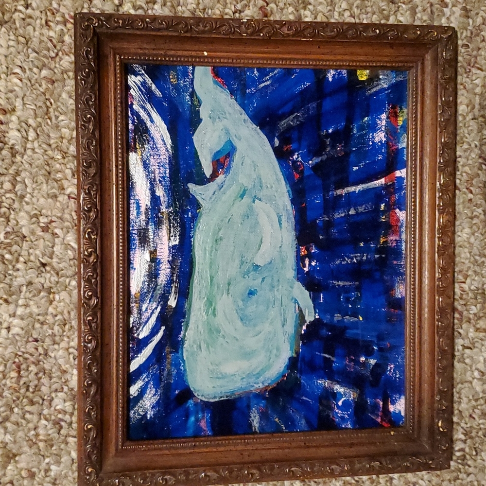 Whale painting. Acrylic on canvas